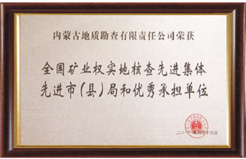 全國礦業(yè)權實地核查先進集體